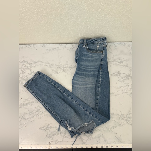 Forever 21 Denim - Forever 21 Distressed Stretch Denim Jeans Womens 28 Blue Wash Ripped Ankle